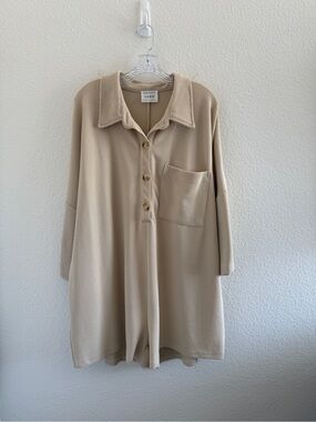 Sabo Skirt Neutral Beige Ribbed Button Romper